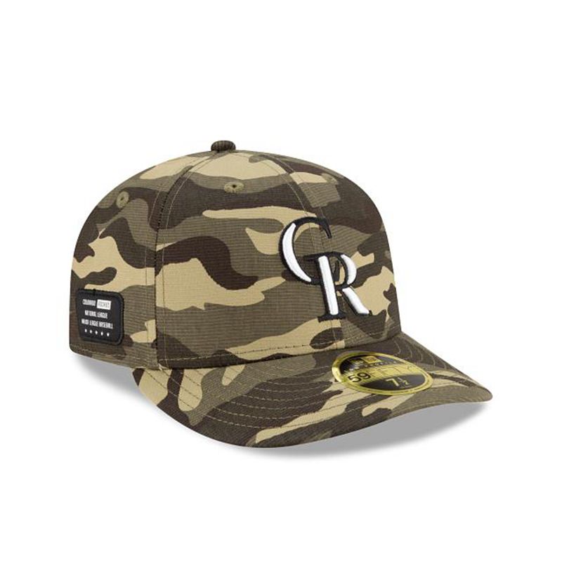 MLB Colorado Rockies Armed Forces Weekend Low Profile 59Fifty Fitted (VLJ9592) - Green New Era Caps